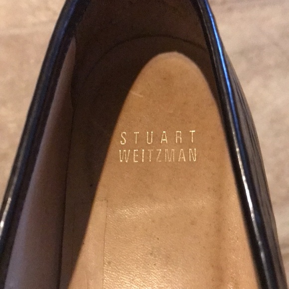 Stuart Weitzman Black Patent Leather Flats Size 7.5 Designer Shoes Classic - Picture 4 of 8